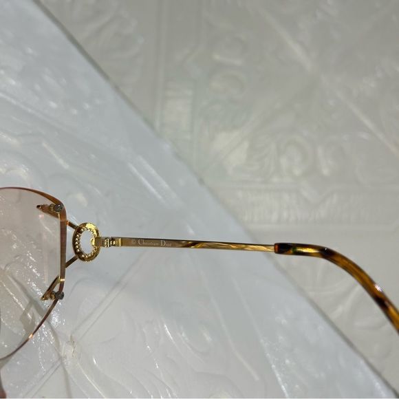 Christian Dior VINTAGE Gold Frame Reading Glasses Rose Gold Mirror - Picture 14 of 15